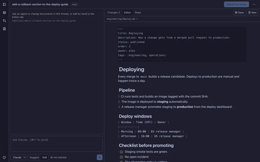 The thread editor in the Catppuccin Mocha theme.